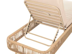 Espreguicadeira Reclinavel De Jardim Em Rattan Creme Osini