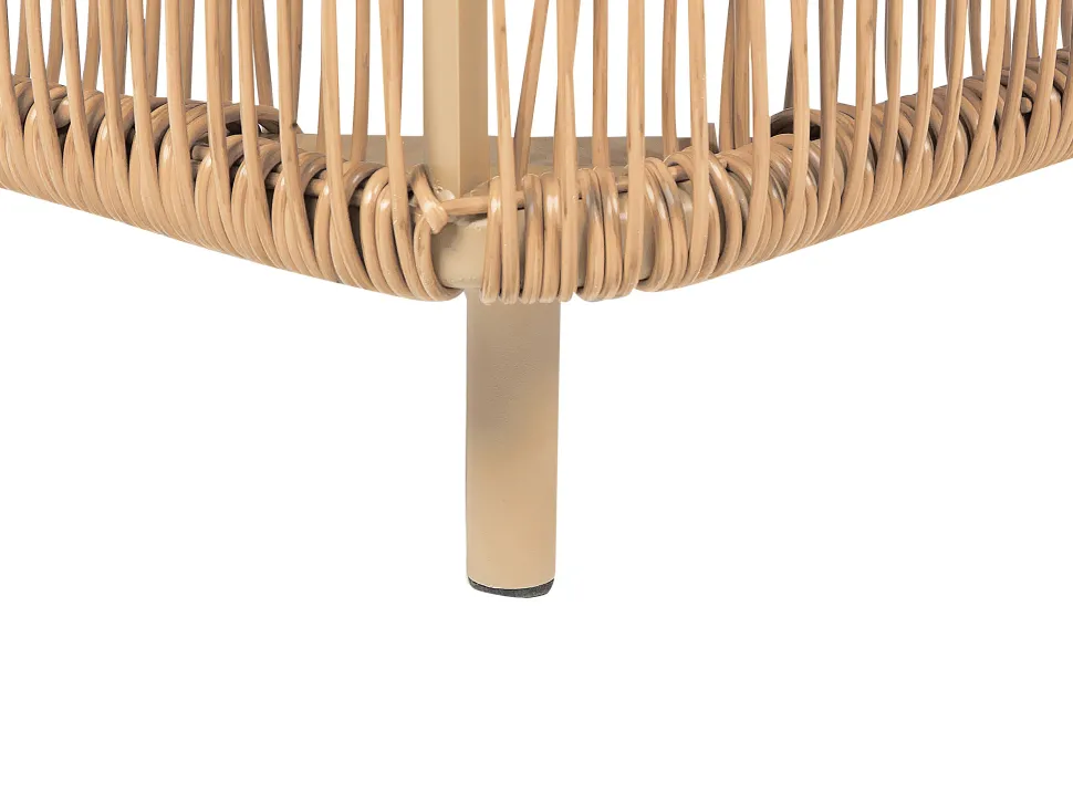 Espreguicadeira Reclinavel De Jardim Em Rattan Creme Osini