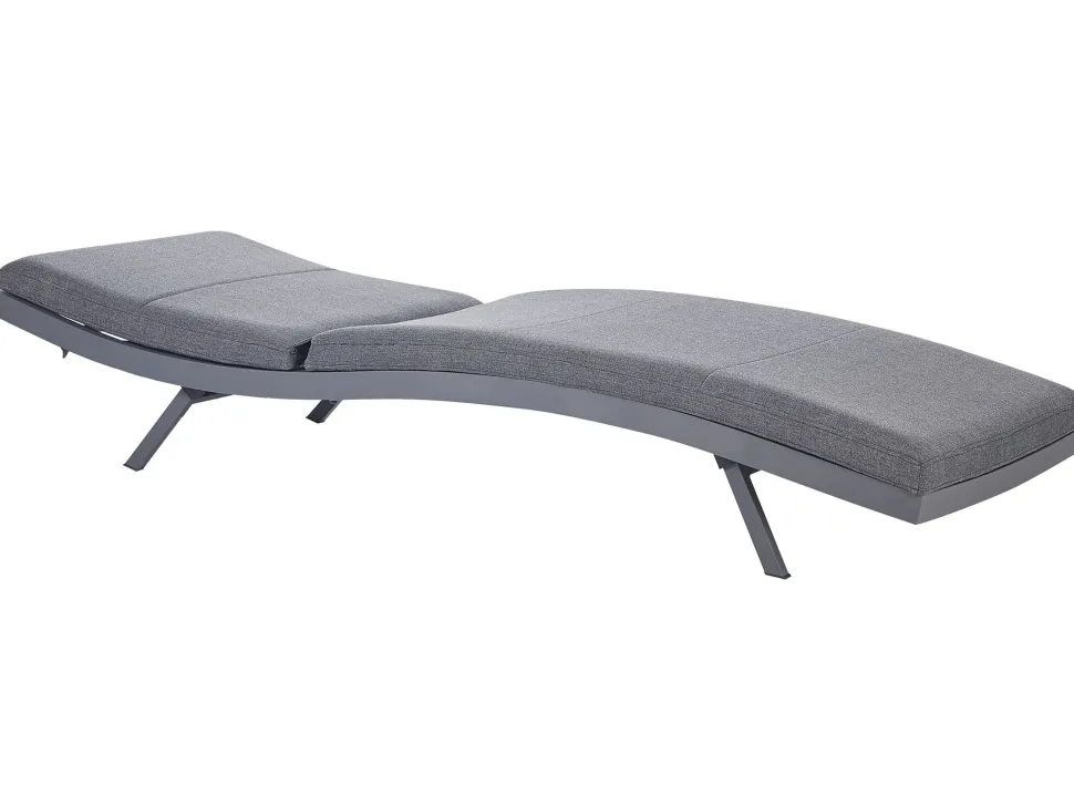 Espreguicadeira Reclinavel Em Tecido Cinzento Escuro Amelia