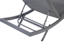 Espreguicadeira Reclinavel Em Tecido Cinzento Escuro Amelia