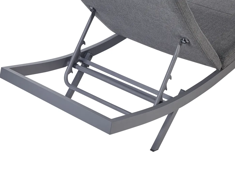 Espreguicadeira Reclinavel Em Tecido Cinzento Escuro Amelia