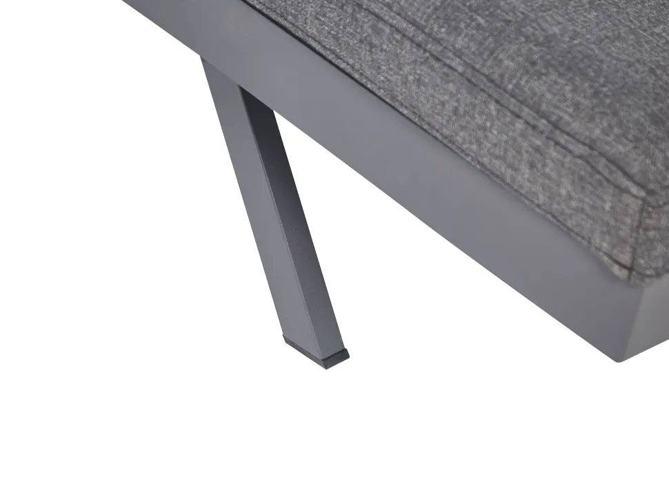 Espreguicadeira Reclinavel Em Tecido Cinzento Escuro Amelia