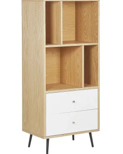 Estante Com 2 Gavetas Castanho Clara E Branca Richmond