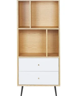 Estante Com 2 Gavetas Castanho Clara E Branca Richmond