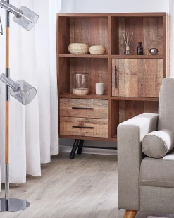 Estante Com 2 Gavetas E 1 Porta Castanha Atlanta