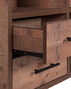 Estante Com 2 Gavetas E 1 Porta Castanha Atlanta