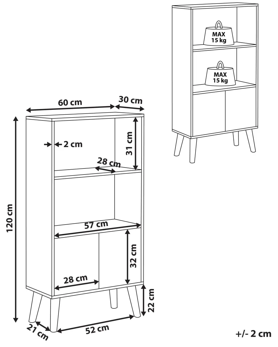 Estante Com 2 Portas Castanha Escura Vicosa
