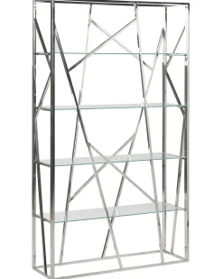 Estante Com 4 Prateleiras Em Metal Prateado Hoxie