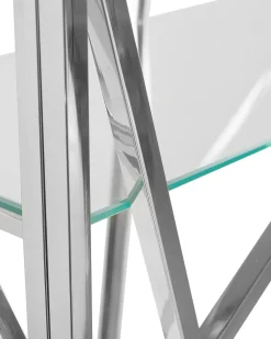 Estante Com 4 Prateleiras Em Metal Prateado Hoxie