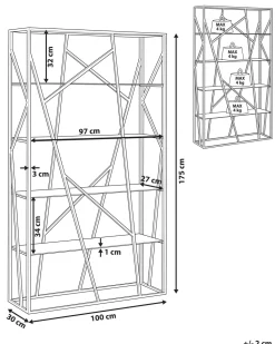 Estante Com 4 Prateleiras Em Metal Prateado Hoxie