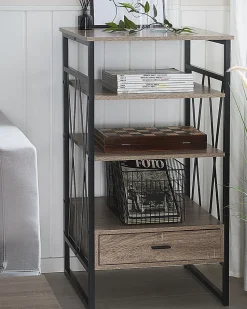 Estante Com 3 Prateleiras Taupe Keene