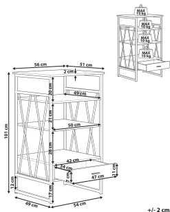 Estante Com 3 Prateleiras Taupe Keene