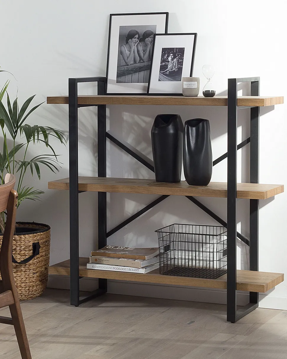 Estante Com 3 Prateleiras Castanha Escura Timber