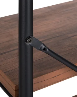 Estante Com 4 Prateleiras Em Madeira Escura Brisbane