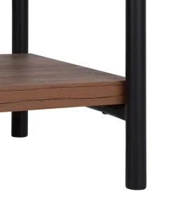 Estante Com 4 Prateleiras Em Madeira Escura Brisbane