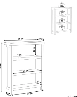 Estante Com 3 Prateleiras Cinzenta Clio