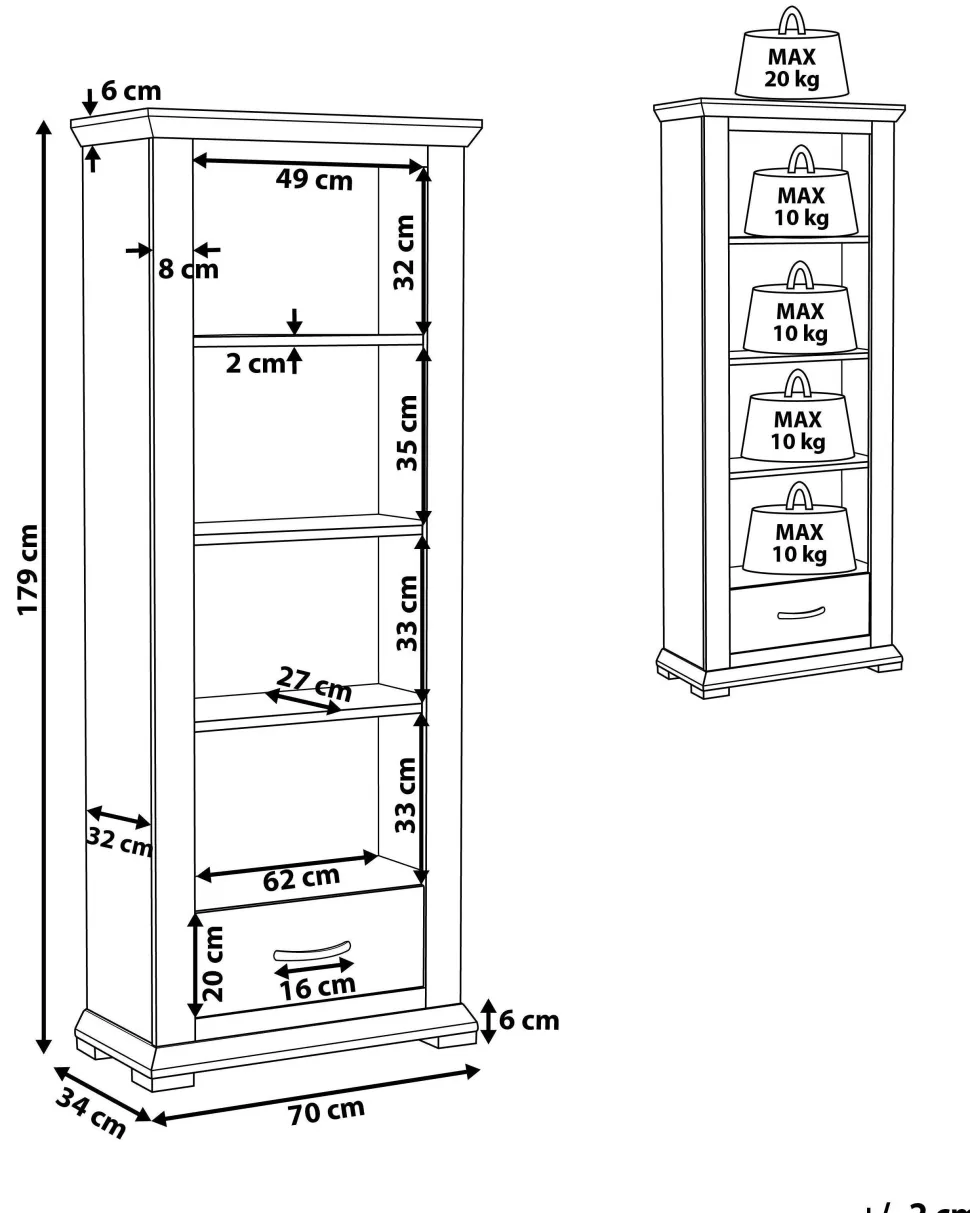 Estante Com 4 Prateleiras Creme Kingston