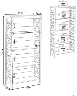 Estante Com 4 Prateleiras Branca Foster