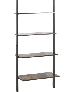 Estante Com 4 Prateleiras Castanha Escura E Preta Vilseck