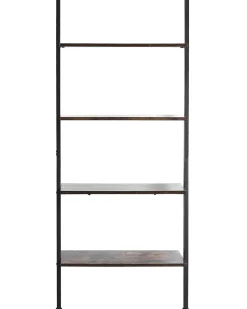 Estante Com 4 Prateleiras Castanha Escura E Preta Vilseck