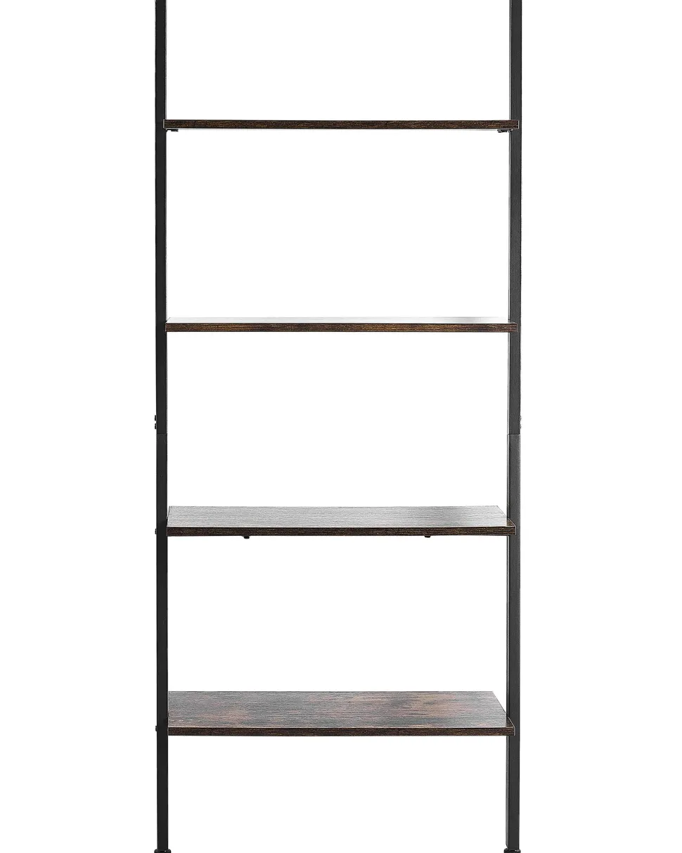 Estante Com 4 Prateleiras Castanha Escura E Preta Vilseck
