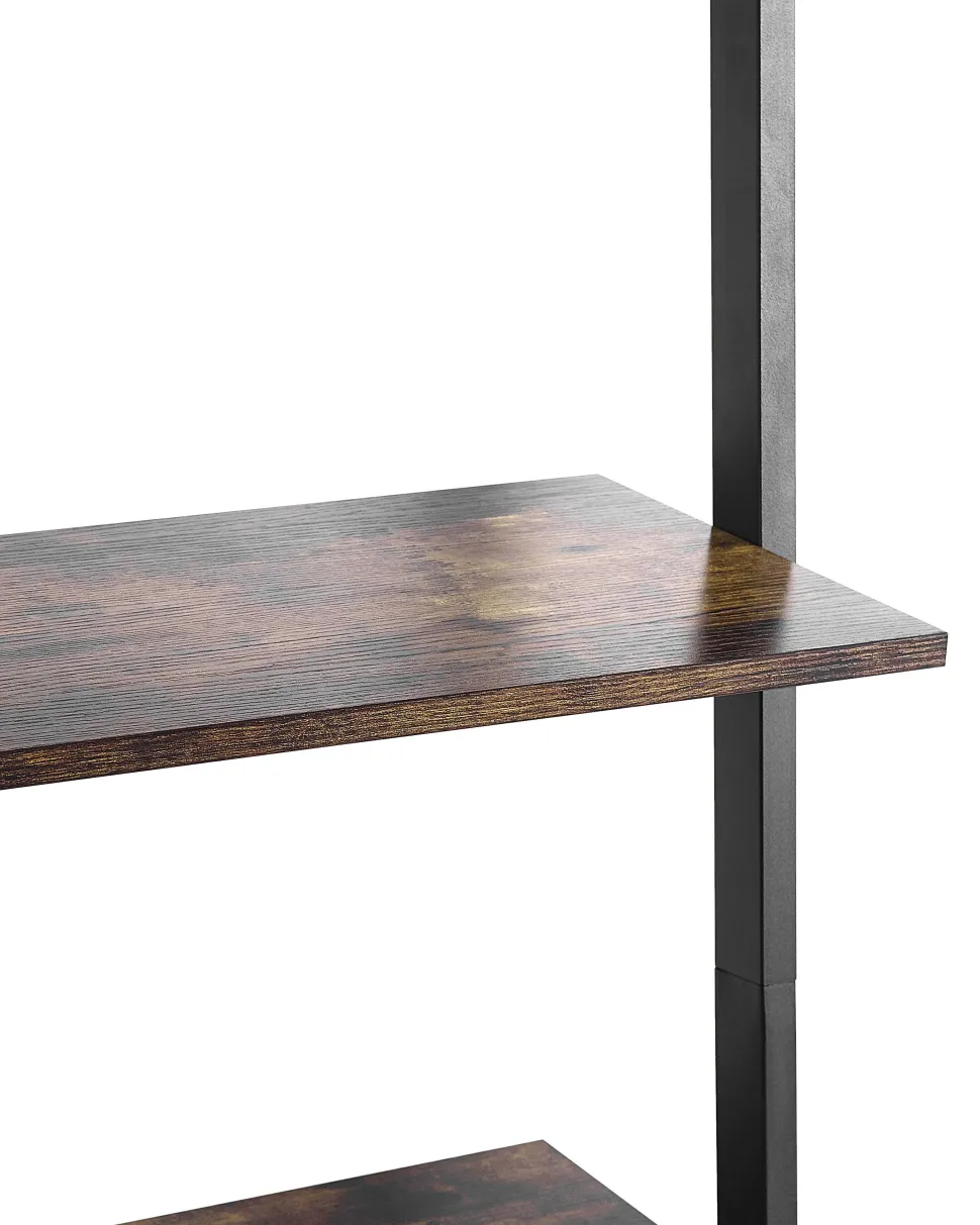 Estante Com 4 Prateleiras Castanha Escura E Preta Vilseck