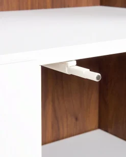 Estante Com 3 Prateleiras E 2 Portas Castanha Escura E Branca Columbus