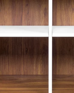 Estante Com 3 Prateleiras E 2 Portas Castanha Escura E Branca Columbus