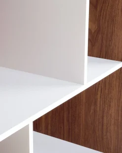 Estante Com 3 Prateleiras E 2 Portas Castanha Escura E Branca Columbus