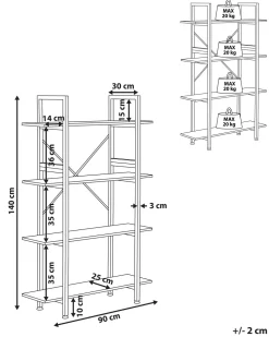 Estante Com 4 Prateleiras Castanha Escura Darby