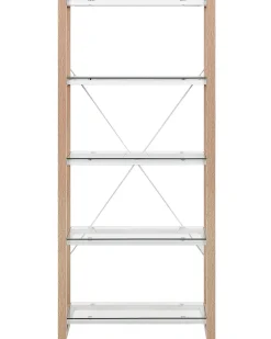 Estante Com 4 Prateleiras Branca E Castanha Clara Jenks