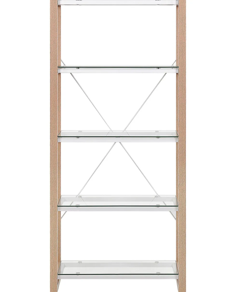 Estante Com 4 Prateleiras Branca E Castanha Clara Jenks