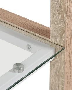 Estante Com 4 Prateleiras Branca E Castanha Clara Jenks