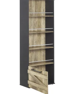 Estante Com 4 Prateleiras Castanho Clara E Preta Salter