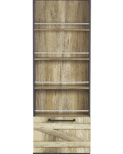 Estante Com 4 Prateleiras Castanho Clara E Preta Salter