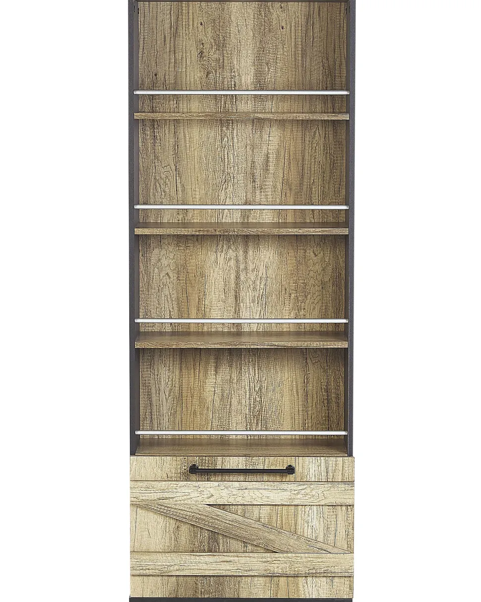 Estante Com 4 Prateleiras Castanho Clara E Preta Salter