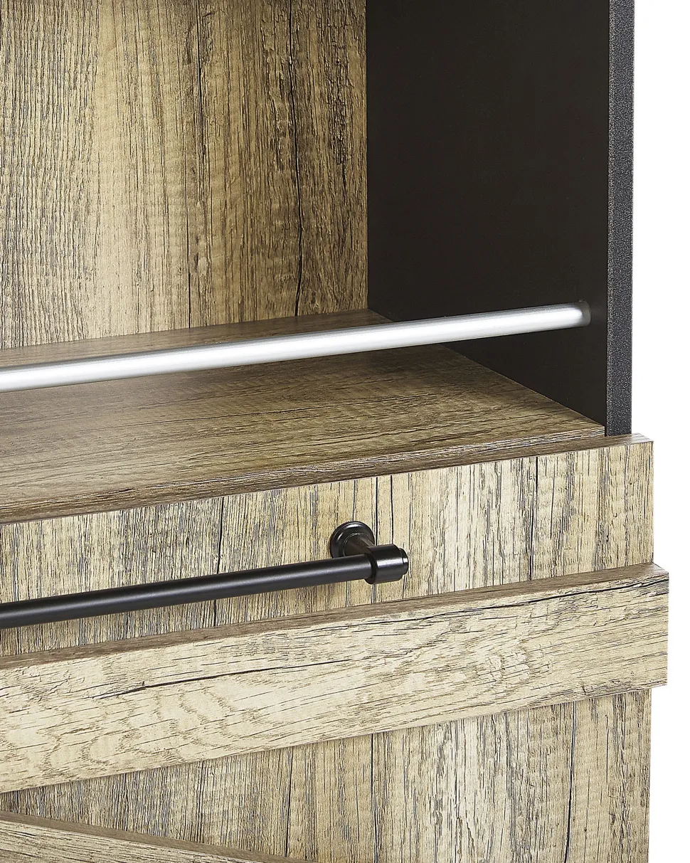 Estante Com 4 Prateleiras Castanho Clara E Preta Salter