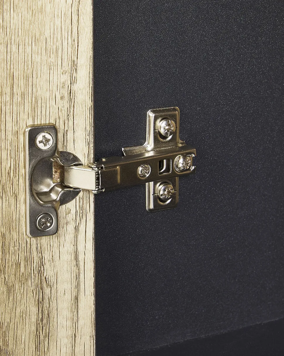 Estante Com 4 Prateleiras Castanho Clara E Preta Salter