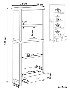 Estante Com 4 Prateleiras Cinzenta Clio
