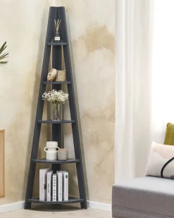 Estante De Canto Com 5 Prateleiras Cinzenta Mobile Solo