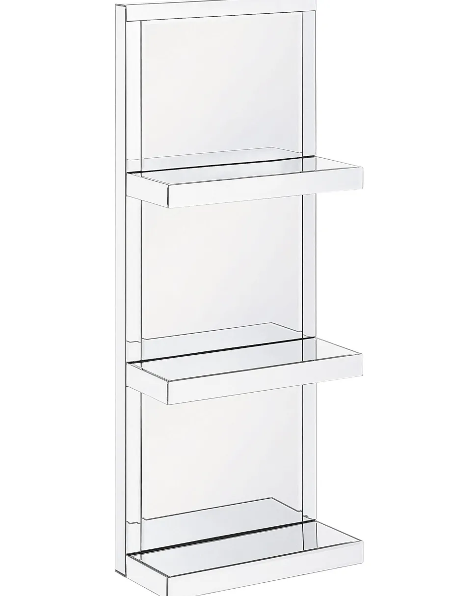 Estante De Casa De Banho Com 3 Prateleiras Em Efeito De Espelhado Prateado Gaona