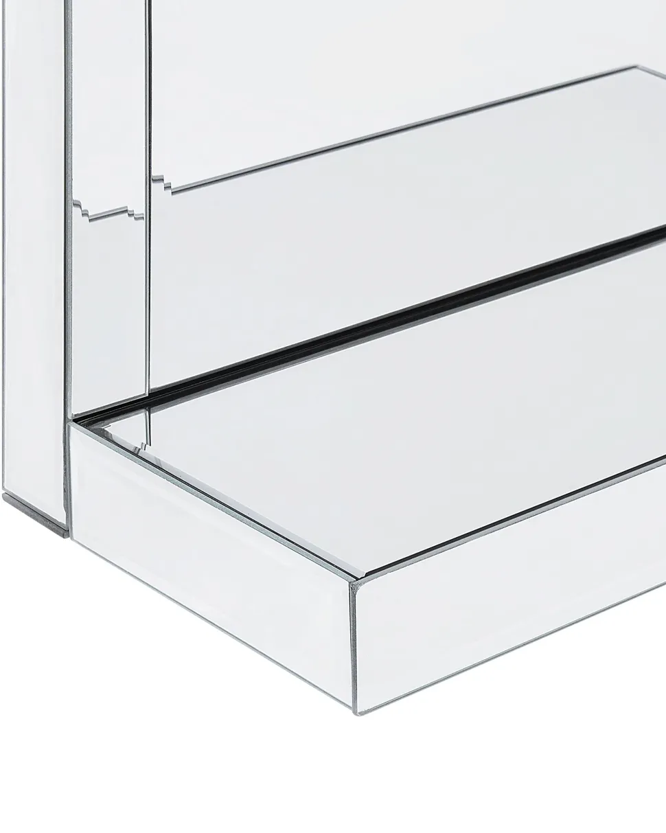 Estante De Casa De Banho Com 3 Prateleiras Em Efeito De Espelhado Prateado Gaona