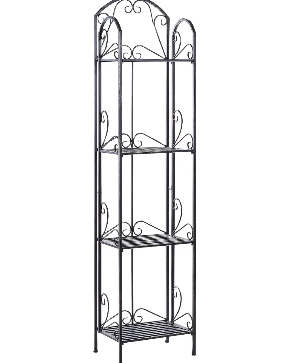 Estante Metalica Preta Com 4 Prateleiras Valdivia
