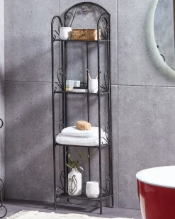 Estante Metalica Preta Com 4 Prateleiras Valdivia