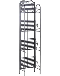 Estante Metalica Preta Com 4 Prateleiras Valdivia