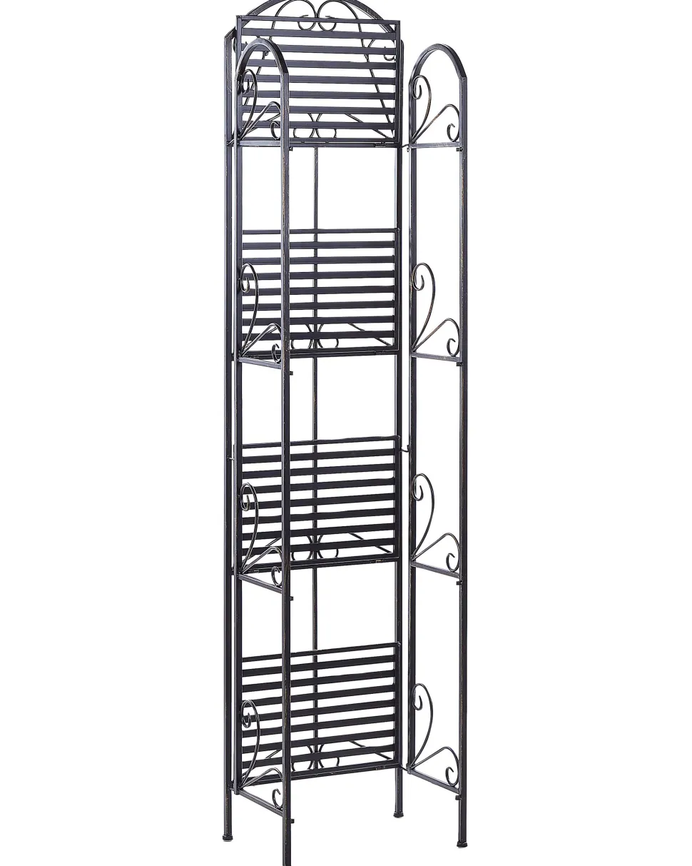 Estante Metalica Preta Com 4 Prateleiras Valdivia