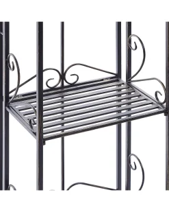 Estante Metalica Preta Com 4 Prateleiras Valdivia