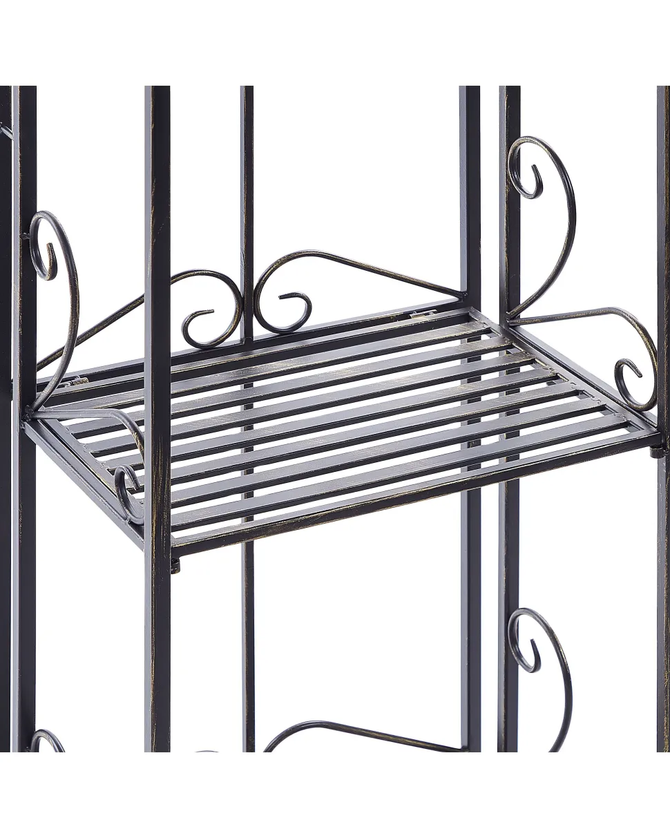 Estante Metalica Preta Com 4 Prateleiras Valdivia