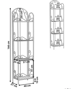 Estante Metalica Preta Com 4 Prateleiras Valdivia
