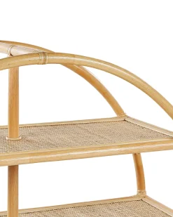 Estante Redonda Com 3 Prateleiras Em Rattan Cor Natural Tuvalu Ii